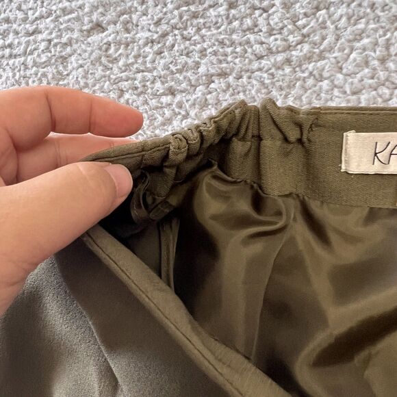 Kasper Skirt Womens Plus 14W Olive Green Crepe Pencil Knee Length Career Work - Picture 7 of 10